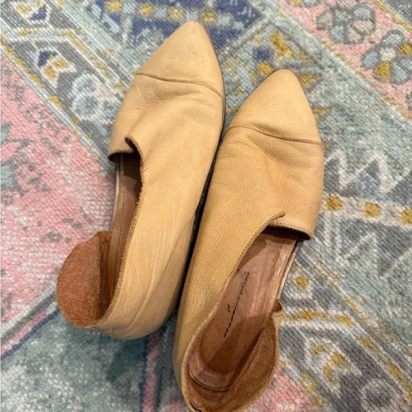 Free People Royale Flats Nude Natural Leather Cut Out - Picture 2 of 7